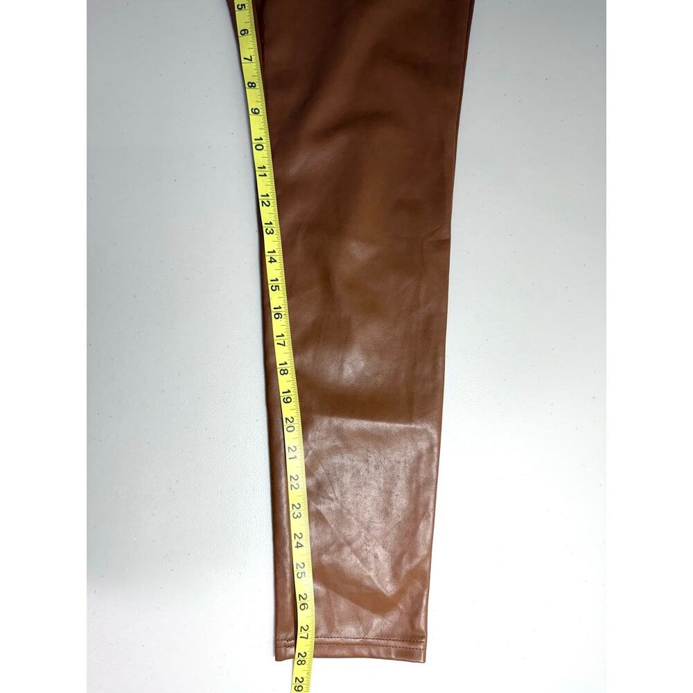 Aritizia Wilfred Free Jupiter Vegan Leather Pants 10 Cognac High Rise NWOT - Picture 13 of 13